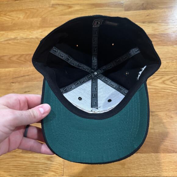 Vintage Golf Hat PGA Tour Fitted Cap Black Green Underbrim WOOL 7&1/2 RARE - Picture 4 of 5